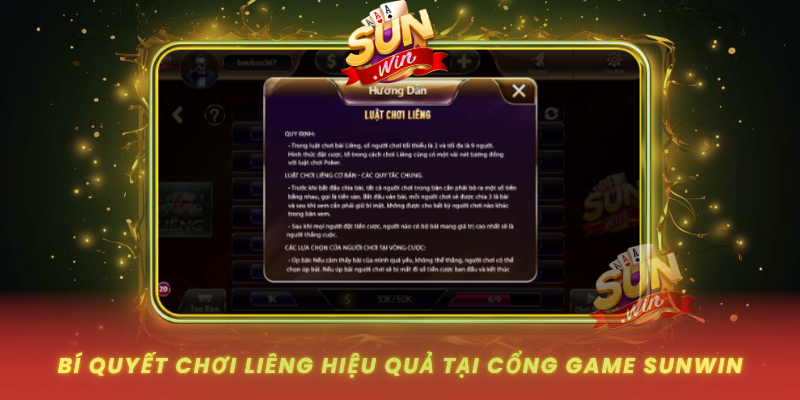 Bi Quyet Choi Lieng Hieu Qua Tai Cong Game Sunwin
